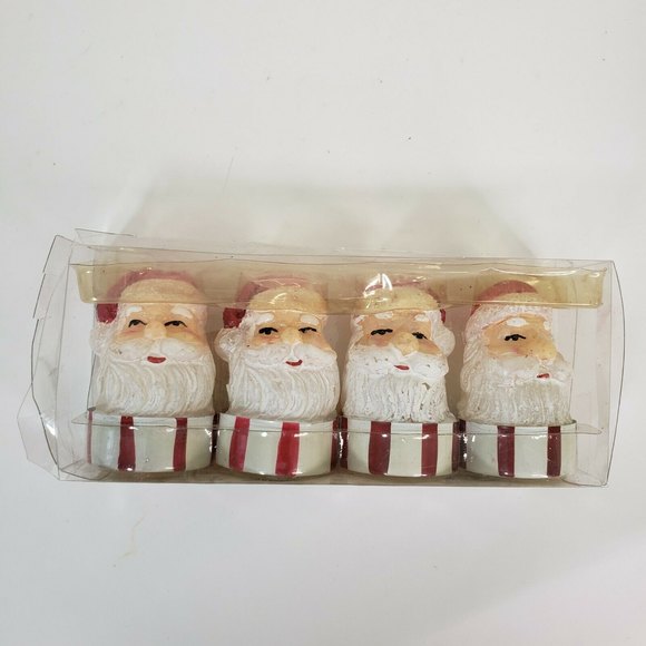 Vintage 90s Small 2" Santa Head Candles New Global Industries - Picture 1 of 9